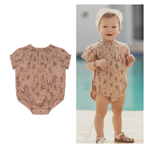 Posie & Pistachio - Floral Printed Dotted Baby Girl ROMPER