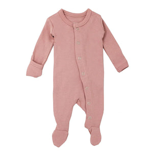 L'oved Baby 2Pc Footie & Beanie 100% Organic Cotton  0-3 Months
