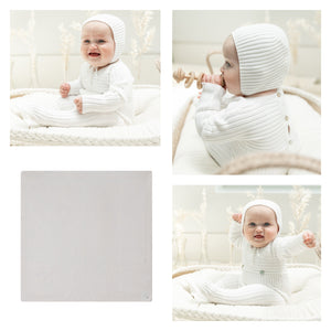 Little Fragile - Off White Baby Rib Knit Blanket
