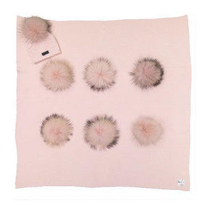 Pom Knit Blanket Pink (O/S, Pink)