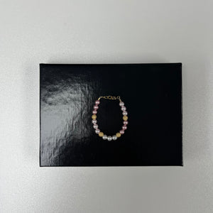 Little Jewel Tricolor Swarovski Pearl & Gold Filled Starburst Beaded Bracelet