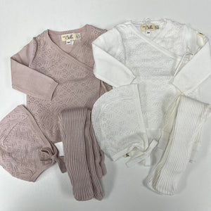 Bebe Bella - Baby Knitted Wrap 4 Pc Baby Set 1M