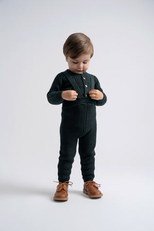 Charlotte & George (New) -Overall Rib Knit 2 Pc Set Forest