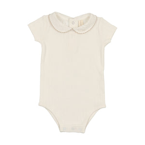 Lillette Edged Collar Winter White/ Oat Onesie