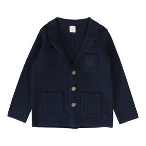 Lil Legs Navy CREST Knit Blazer AW25
