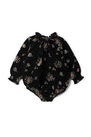Space Grey - Baby Floral Brocade Velvet Bubble