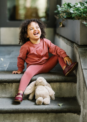 Lil Legs Tulip Sherpa Mineral  Red Set