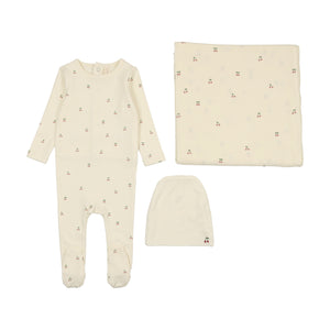 Lillette Ivory /Red Scattered Cherry Layette Set