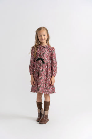 Clô (Cream) - Girls Dress With Big Collar