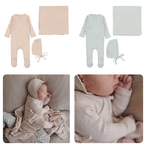 Lillette Edged Collar 3 PC Layette Set