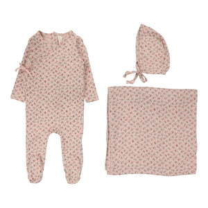 Lillette Bouqet Rose Floral 3 Pc Layette Set