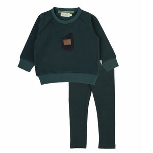 Bondoux Leather Patch 2 Piece-Boys-Green