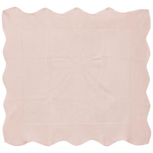 Bebe Bella - Soft Pink Pointelle Knit Blanket With Bow