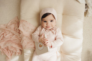 Lillette Pointelle Graphic Footie Set Soft Pink Bow