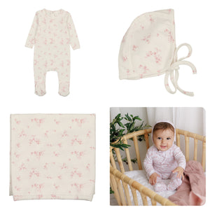 Bonjoy Tea Party Footie, Blanket & Hat Set