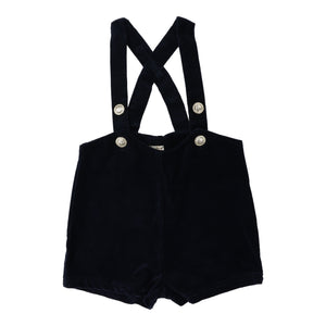 Lil Legs Navy Velvet Suspender Shorts