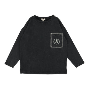 Lil Legs Black Wash Pocket Tee