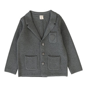 Lil Legs Mid Grey CREST Knit Blazer AW25