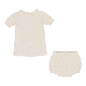 Lil Legs Girls Natural Ivory Knit Set