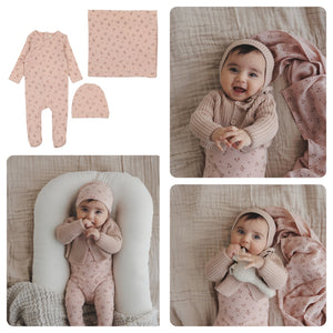 Lillette Pink Dainty Floral 3 Pc Layette Set