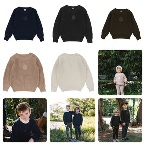 Lil Legs Chunky Knit Crest Sweater