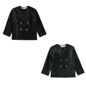 Charlotte & George (New) - Boys Jacket With Stripe Velour Fabric