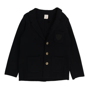 Lil Legs Black CREST Knit Blazer AW25