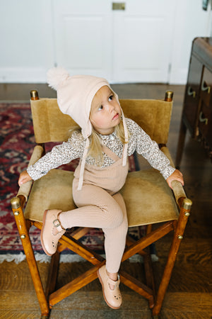 Lil Legs Dusty Pink Floral Blouse & Knit Legging Set
