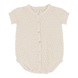 Lil Legs Natural Ivory Knit Romper