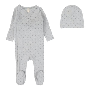 Lillette Pale Blue Diamond Dot Footie Set
