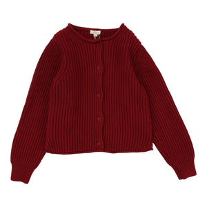 Lil Legs Chunky Knit Deep Red Cardigan