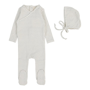 Lillette Woven Print Light Blue Footie & Set