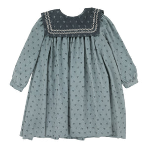 Lil Legs Dusty Blue Primrose Dress