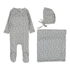 Lillette Light Blue Bud 3 Pc Footie Set