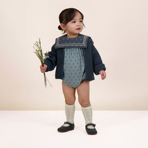 Lil Legs Pale Grey Primrose Romper