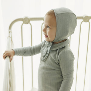 Lillette Fine Pointelle Light Blue Collar Footie & Set