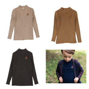 Lil Legs  Knit Crest Mockneck