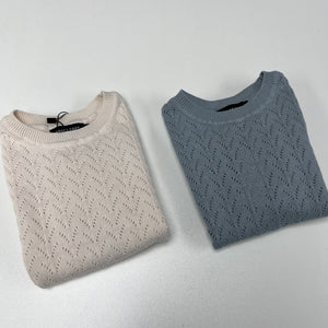 Space Grey - Pointelle Knit Boys Sweater