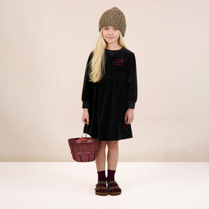 Lil Legs Black Velour  Dress