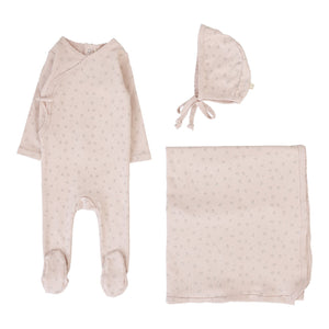 Lillette Soft Pink Bud 3 Pc Footie Set