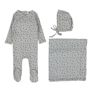 Lillette Light Blue Bud 3 Pc Footie Set