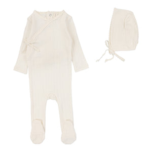 Lillette Fine Pointelle Cream Footie Set