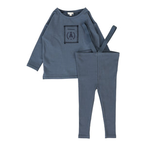 Lil Legs Off Blue Pocket Tee Set