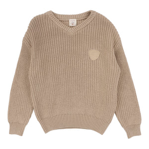 Lil Legs Knit Vneck Oat Sweater
