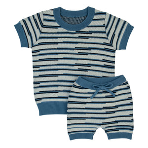 Rompp Multicolored Knit Blue 2 PC Set