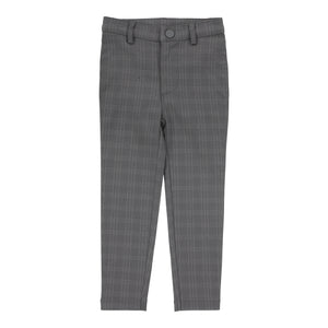 Lil Legs Printed Plaid Mid Grey Windowpane Pants