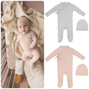 Lilette Wrapover Footie, Beanie & Blanket Set