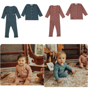 Bondoux Three Piece Overalls W/Cardigan