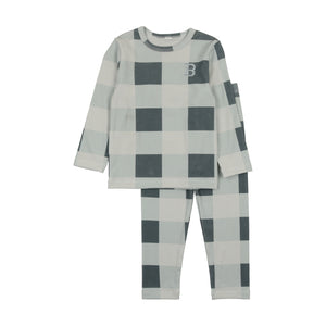 Bonjoy Slate Grid Pajama Set