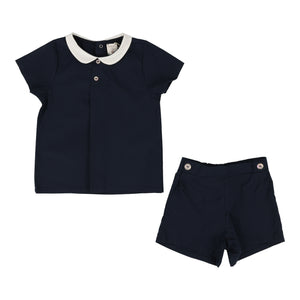 Lil Legs Navy Peter Pan Set